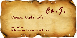 Csepi Győző névjegykártya